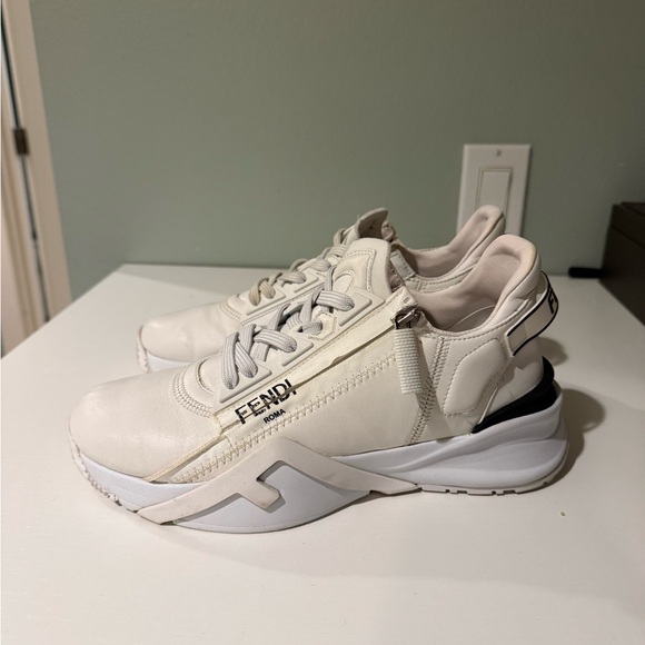 Fendi Cream and Black Sneakers - Picture 3 of 9